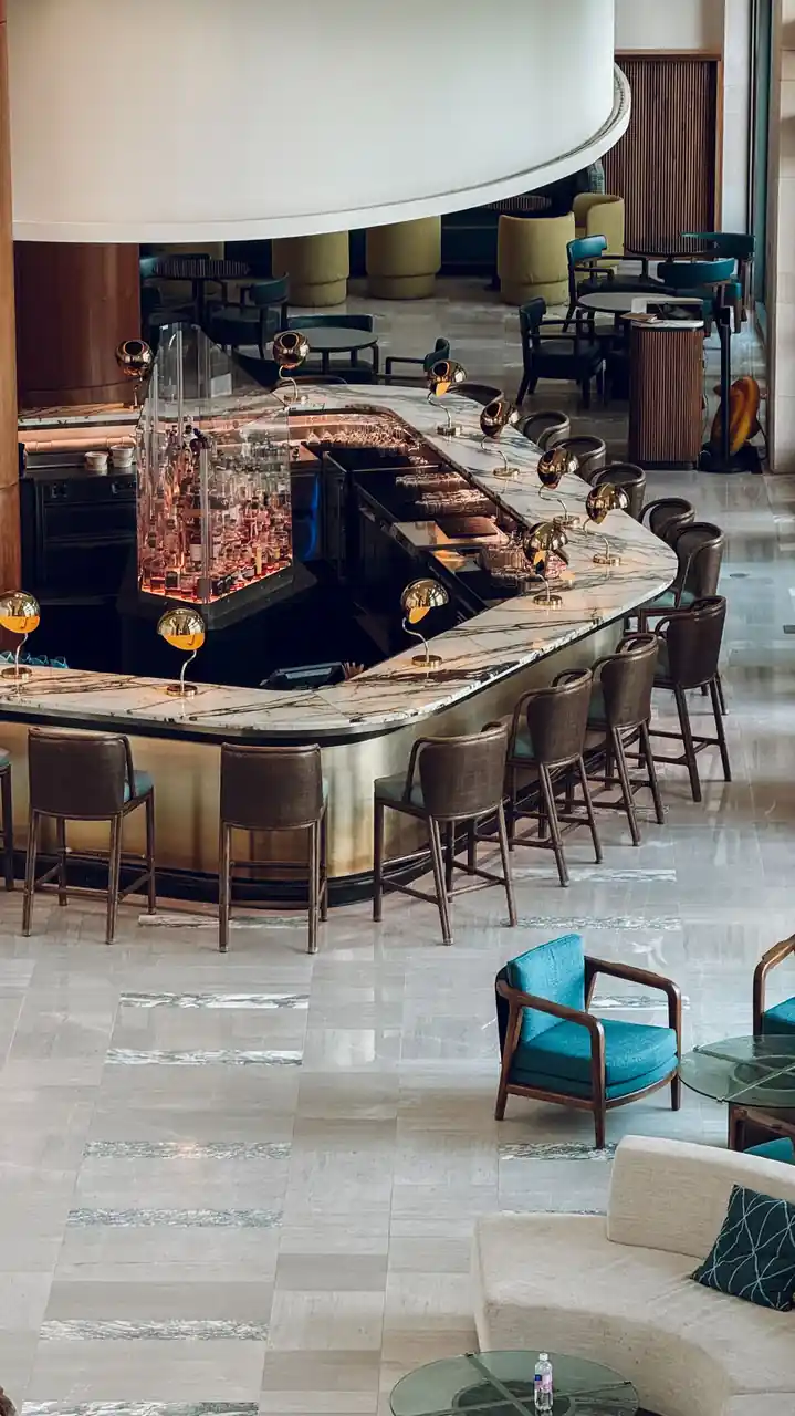 Detalhe do lounge sofisticado